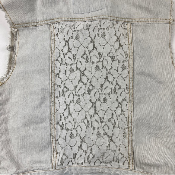 Rue 21 Jean Jacket Womens Medium Cut Off Light Wash - Picture 8 of 8